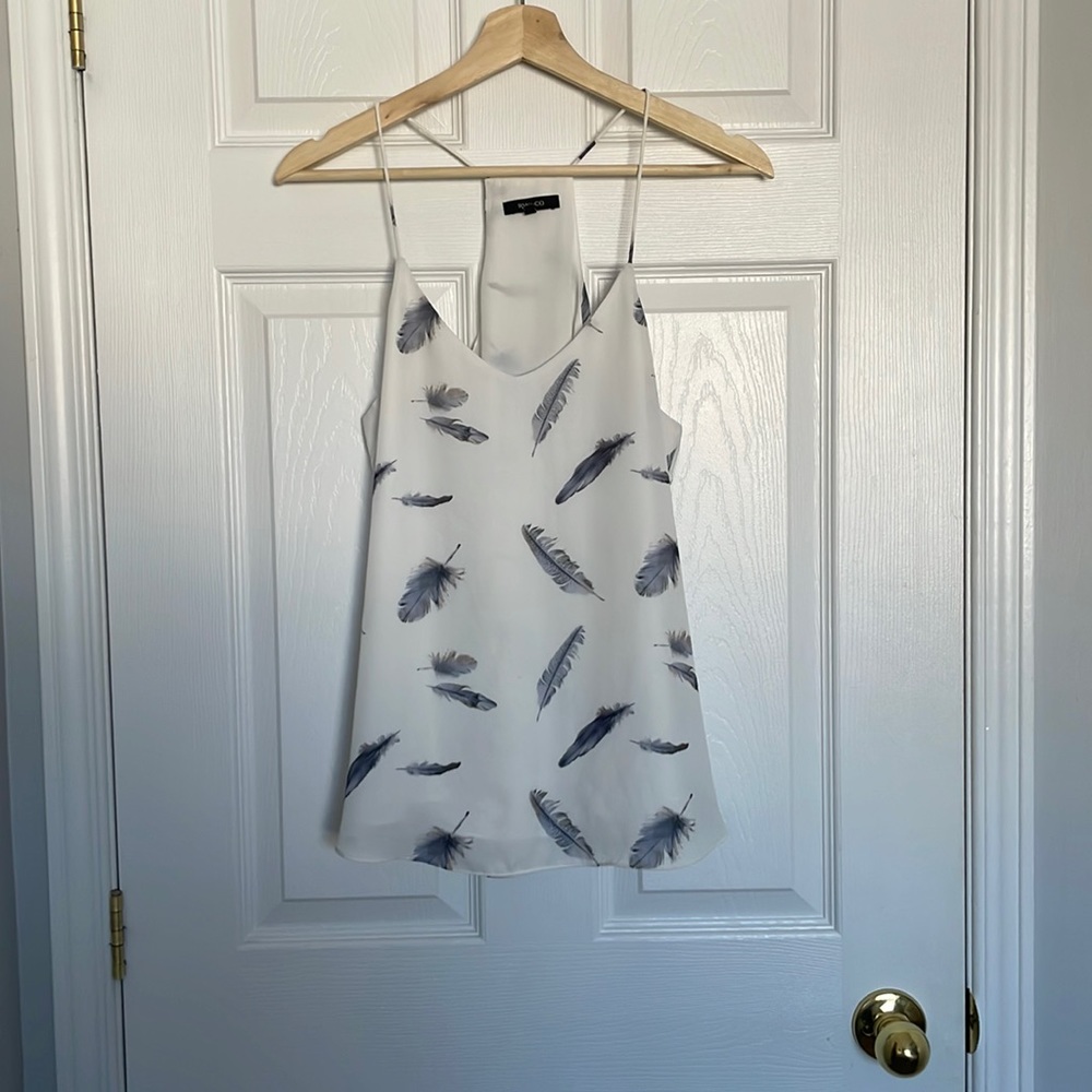 RW&CO feather print racerback camisole